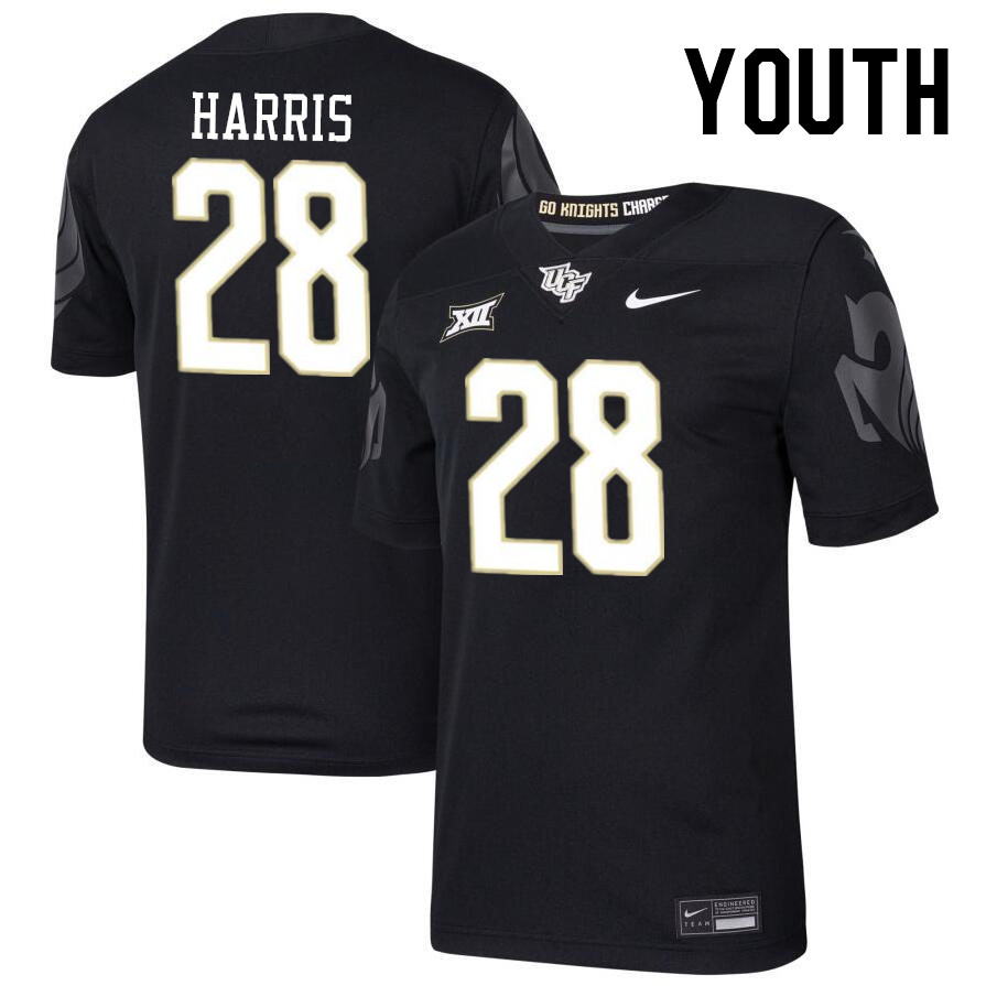 Youth #28 Andrew Harris UCF Knights Big 12 Conference College Football Jerseys Stitched-Black